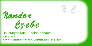 nandor czebe business card